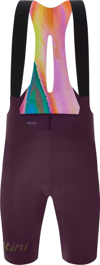 SANTINI Kurze Fahrradhose mit Trägern - UNICO EDGE - bordeaux 2XL