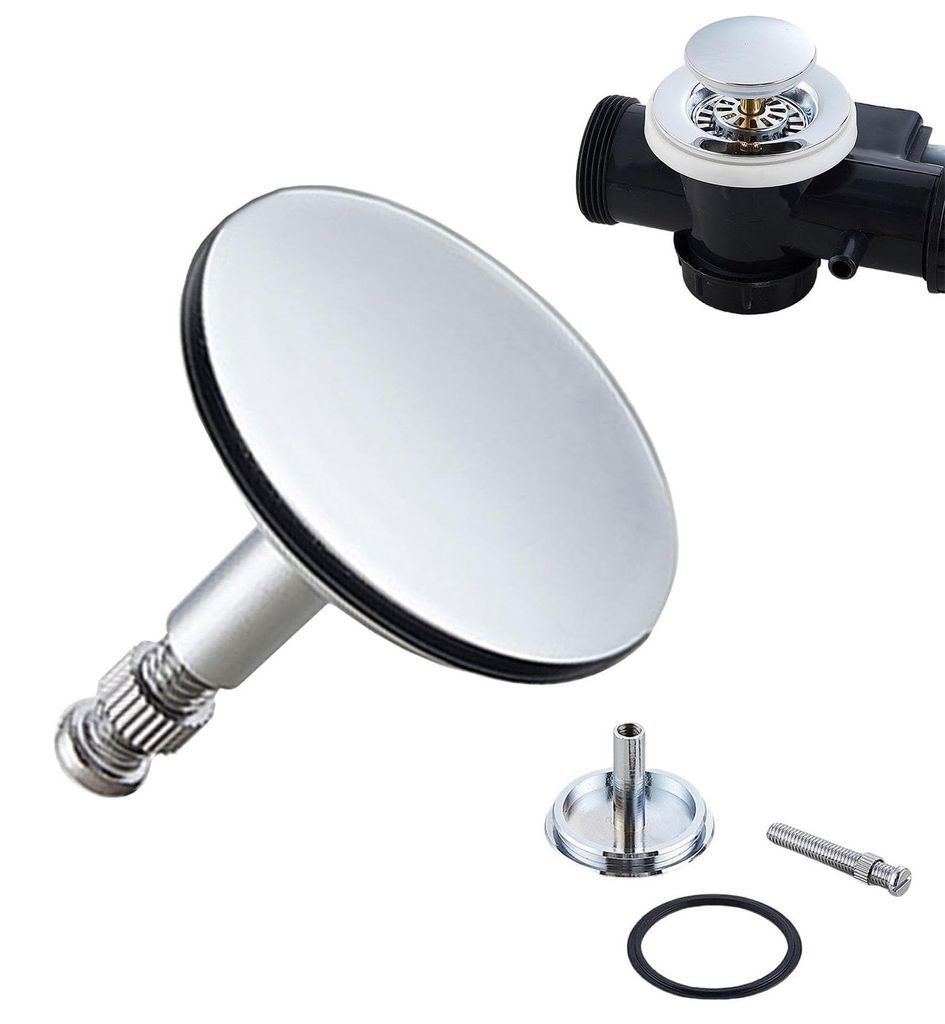 Badewannenstöpsel, 43 mm Badewannenstöpsel, Kupfer-Ablaufstopfen für Badewanne, Universal-Badewannenstöpsel, verstellbare Stützstange: 47-67 m...