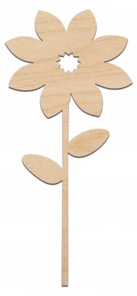 Ornement en bois sur bâton Fleur 2, 14cm Décor Image du produit 