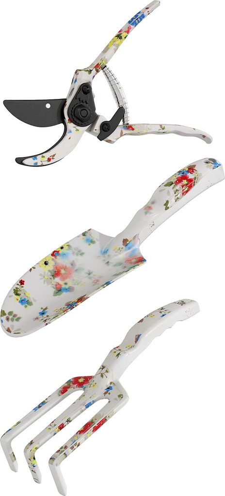 Gartenwerkzeug Set 3 Stück Garten Werkzeug aus Metall mit Blumenkelle Handrechen Gartenschere