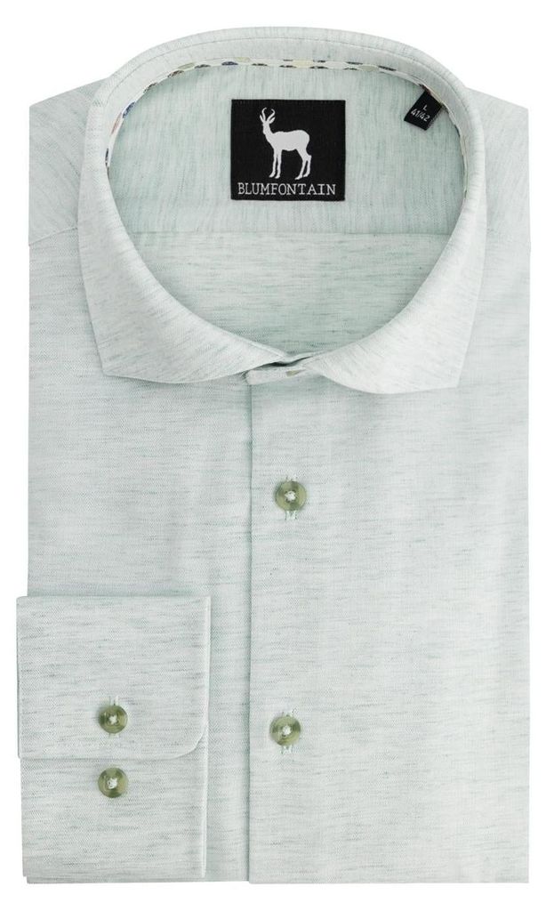 GENTS - Blumfontain Melange Oxford Hellgrün - Katoen - Grün - Größe XL/XL 43/44