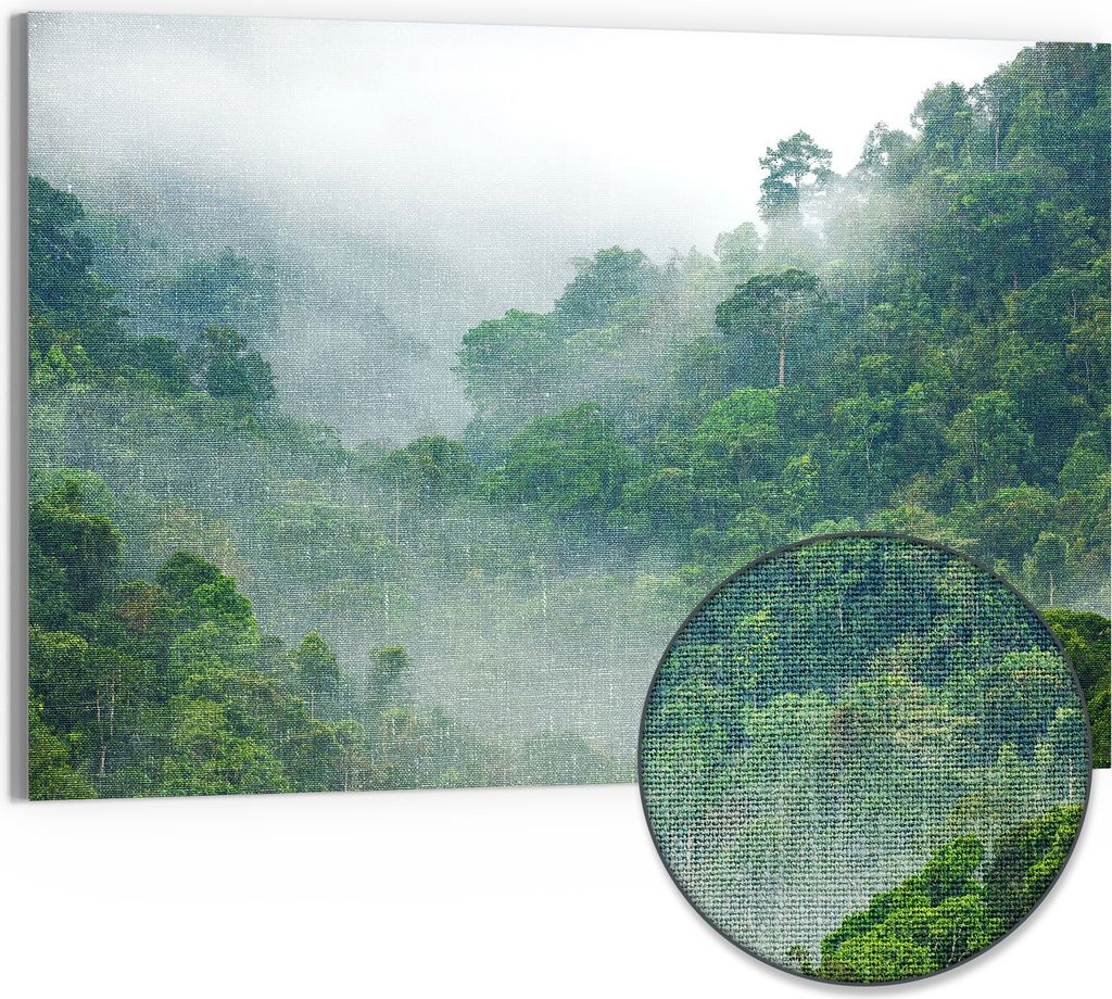 DEQORI Hybrid Leinwand Bild 90x60 cm 'Thailands Mystik' Wandbild Glas flach modern