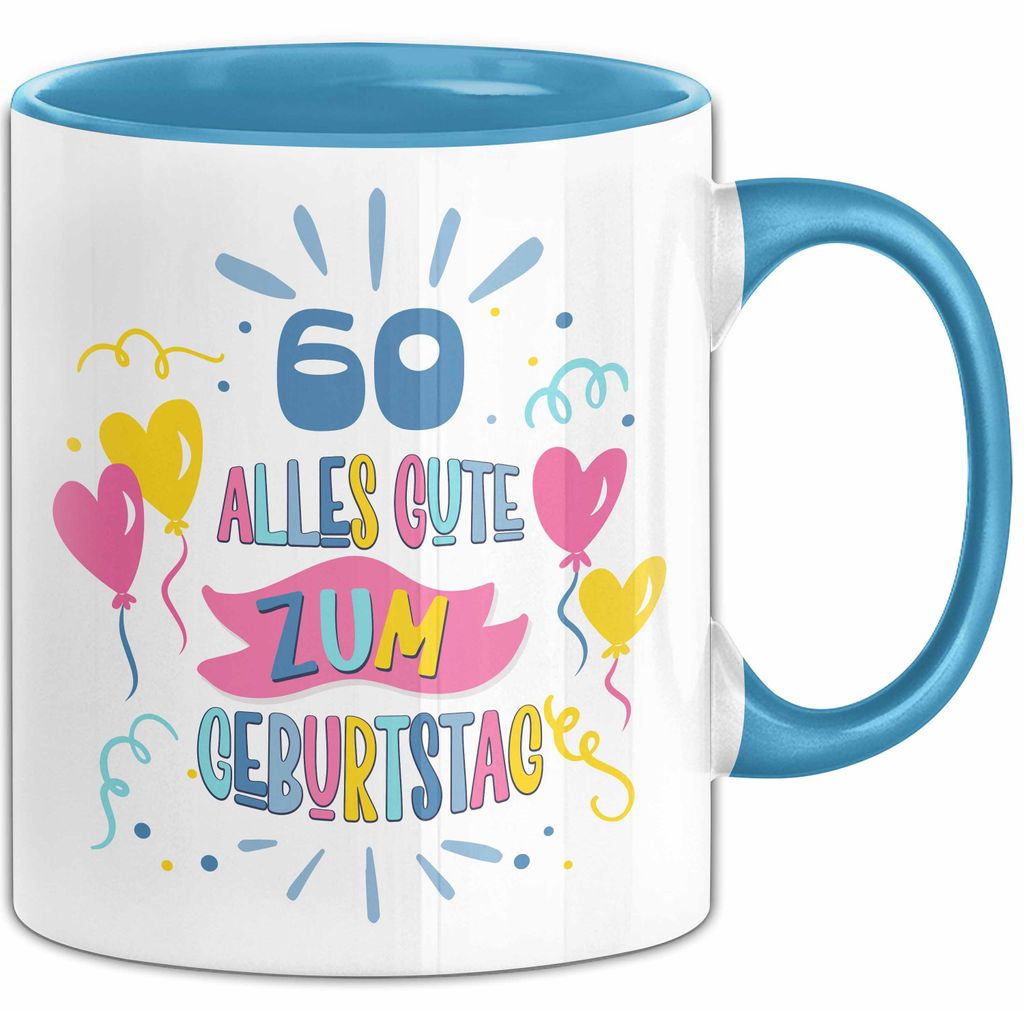 60. Geburtstag Tasse Geschenk Männer Frauen Lustig Alles Gute Zum Geburtstag 60er Geburtstags Grüße Geschenkidee (Blau)