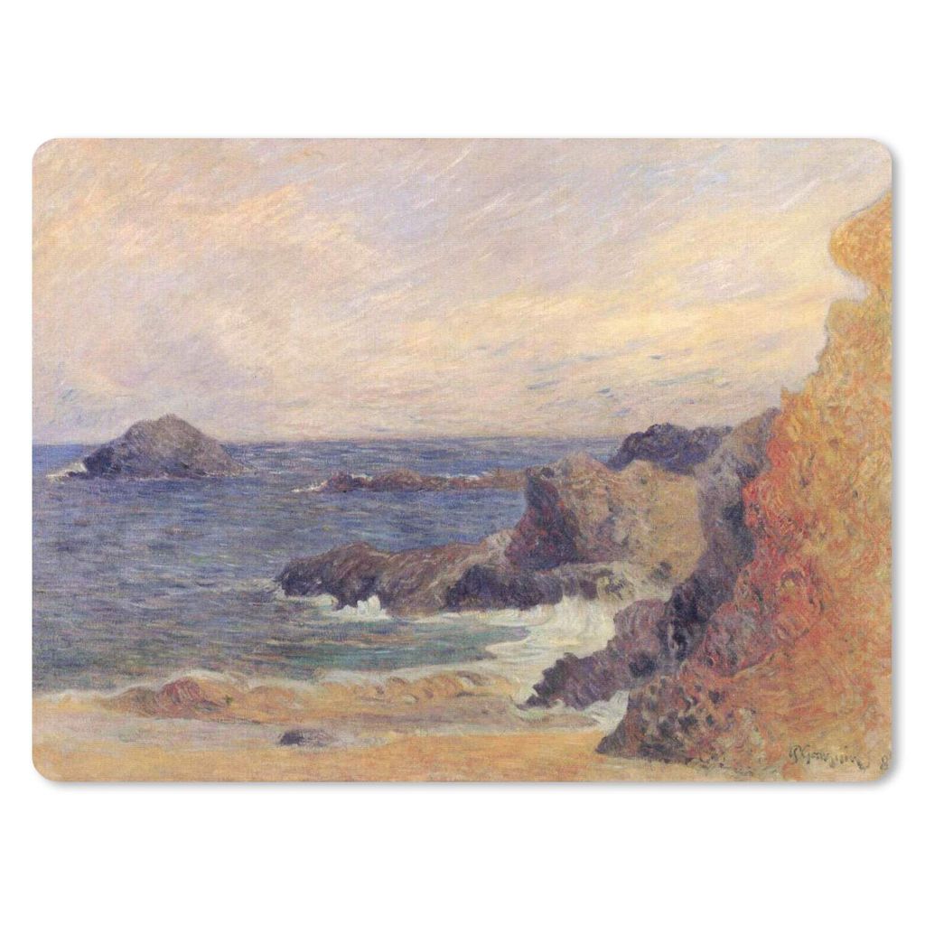 MuchoWow Mauspad Mousepad Felsen am Meer - Gemälde von Paul Gauguin 23x19 cm - Mousepads - Maus Mat - Pad - Mausunterlage - Schreibtischunterlag...