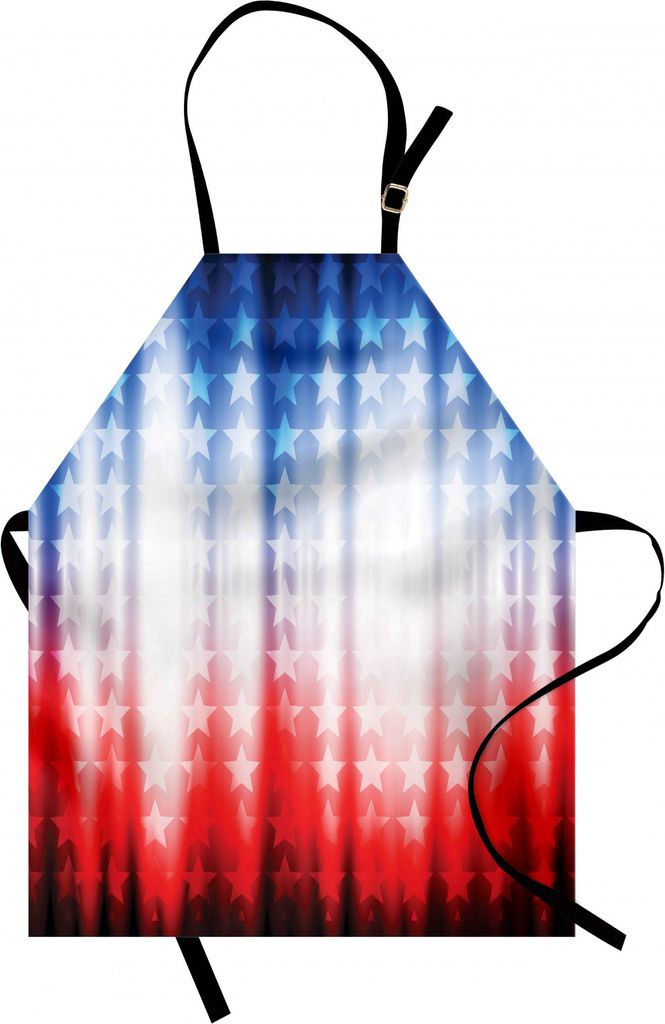 ABAKUHAUS Amerikanische Flagge Kochschürze, Abstrakter Hintergrund mit Sternen in den digitalen Neonfarben entwerfen Bild-Grafik, Farbfest Höhenv...