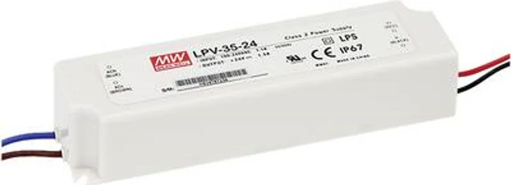 Convertisseur LED 15V 36W LPV-35-15 IP67 étanche pour usage extérieur