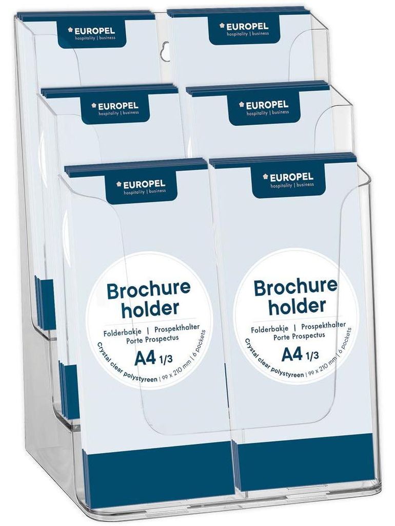 EUROPEL  350106 EUROPEL Tisch-Prospekthalter, 1/3 DIN A4, 6 Immagine del prodotto 
