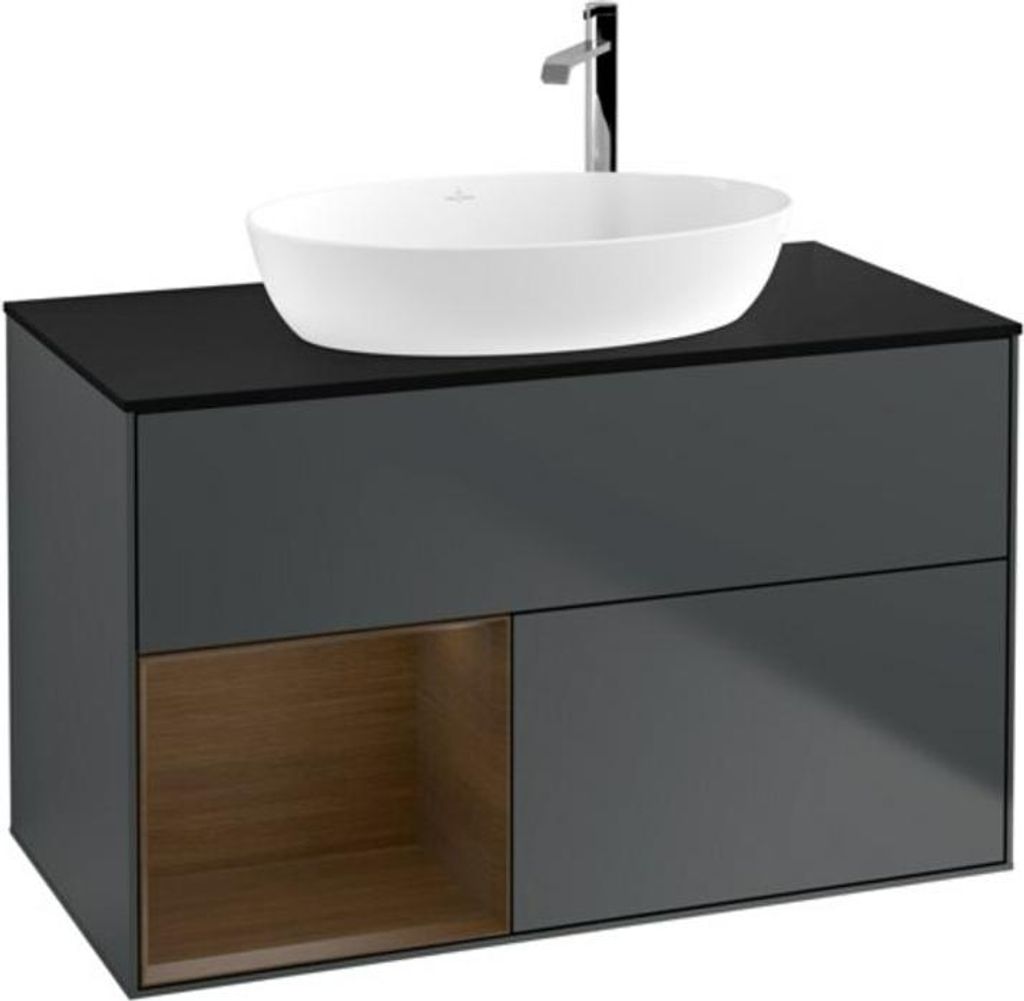 V&B Waschtischunterschrank Finion 100, Pl bla m, Reg wal ven, md bl. m Lac