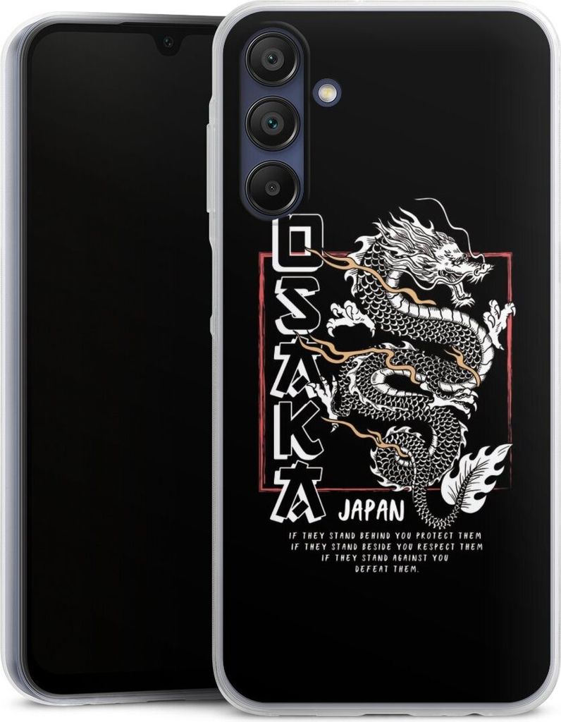 DeinDesign Slim Hülle für Samsung Galaxy A15 Silikon Case Ultra Dünn Handyhülle Drache Japan Meer