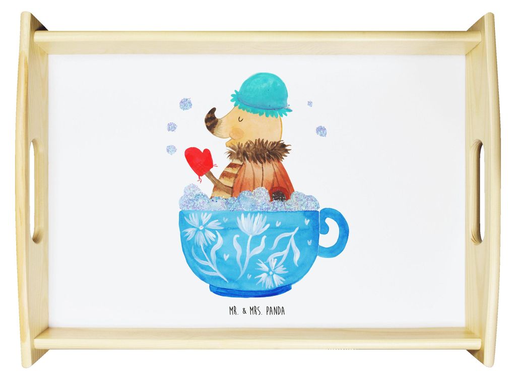 Mr. & Mrs. Panda Sofa Tablett Nachtfalter Schaumbad - Weiß - Geschenk, Holztablett, Ziele, Badezimmer, WC, Lustige Sprüche, Serviertablett, aus h...