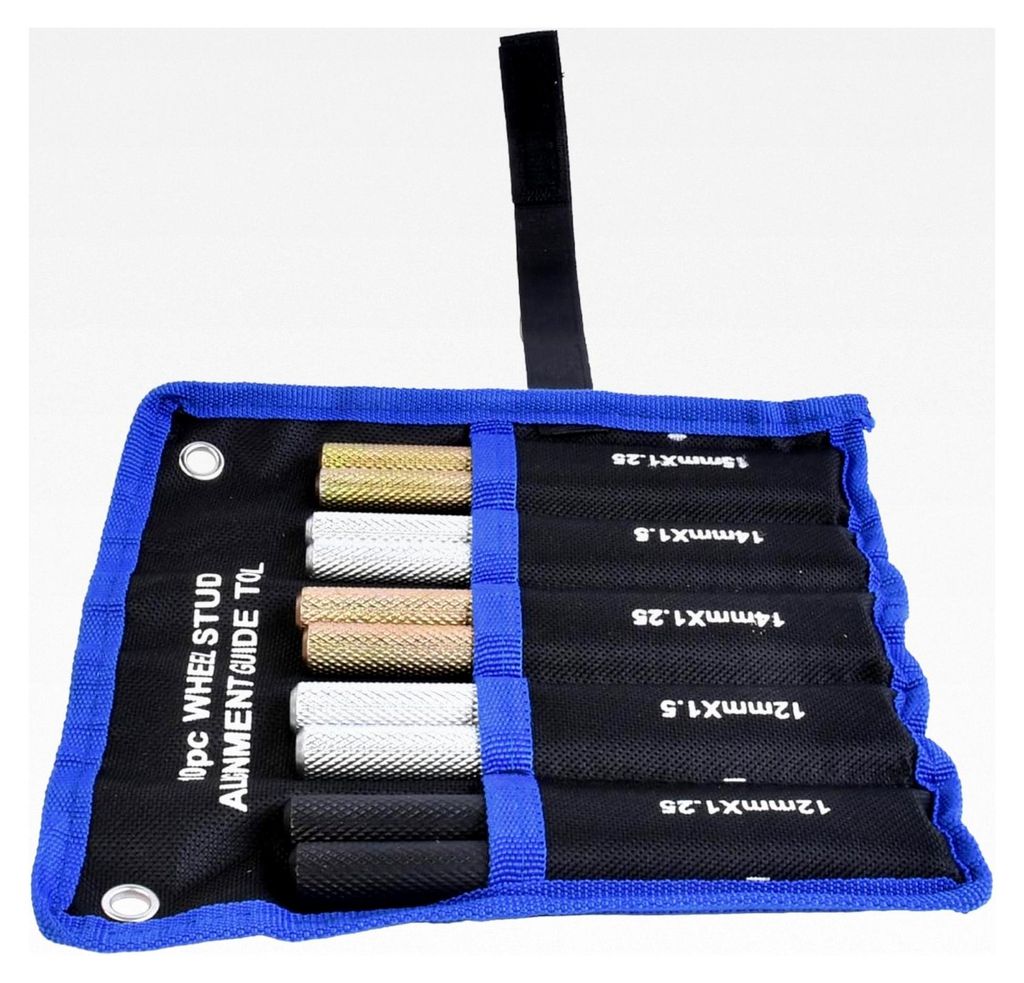 Radmontagehilfe 10 Stück Radausrichtungsbolzen, M12*P1.25, M12*P1.5, M14*P1.25, M14*P1.5, M15*1.25, KFZ Werkzeug Set