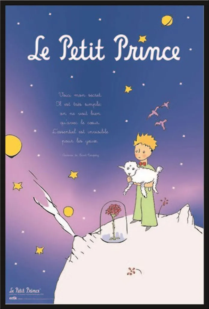Affiche Le Petit Prince encadrée cadre Shinsuke sans verre anti-bris