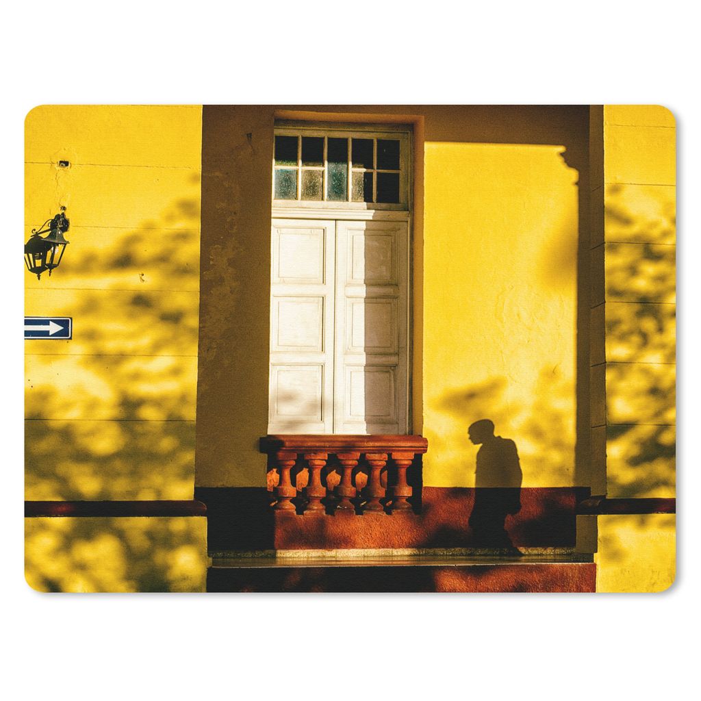 MuchoWow Mauspad Mousepad Tür - Gelb - Architektur - Schatten 23x19 cm - Mousepads - Maus Mat - Pad - Mausunterlage - Schreibtischunterlage - Ma...