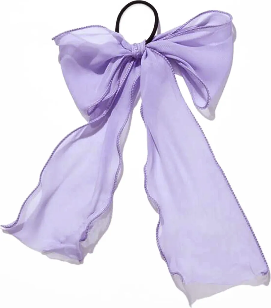 Accessorio Capelli Viola Trasparente con Fiocco XL - Qualità Top