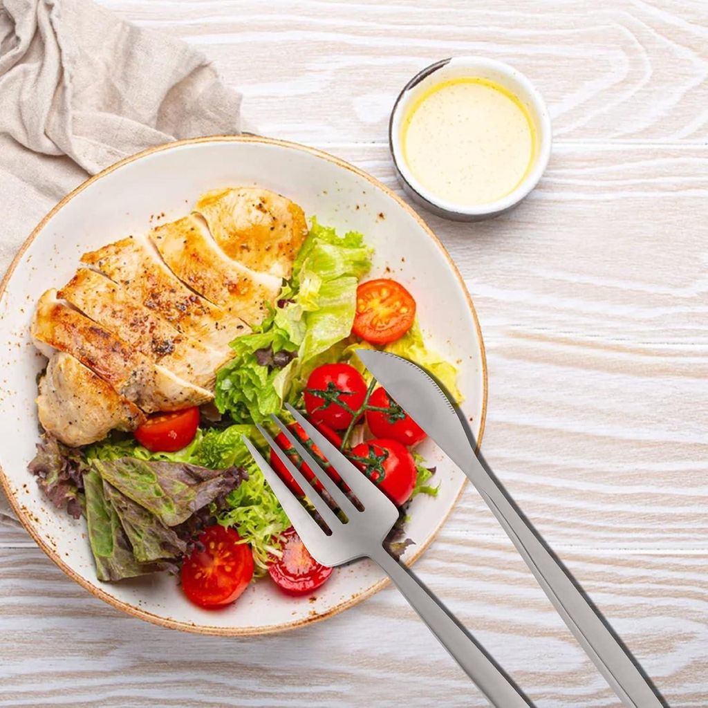 24-teiliges Besteckset aus Edelstahl - komplett für 6 Personen - Silber - Edelstahl