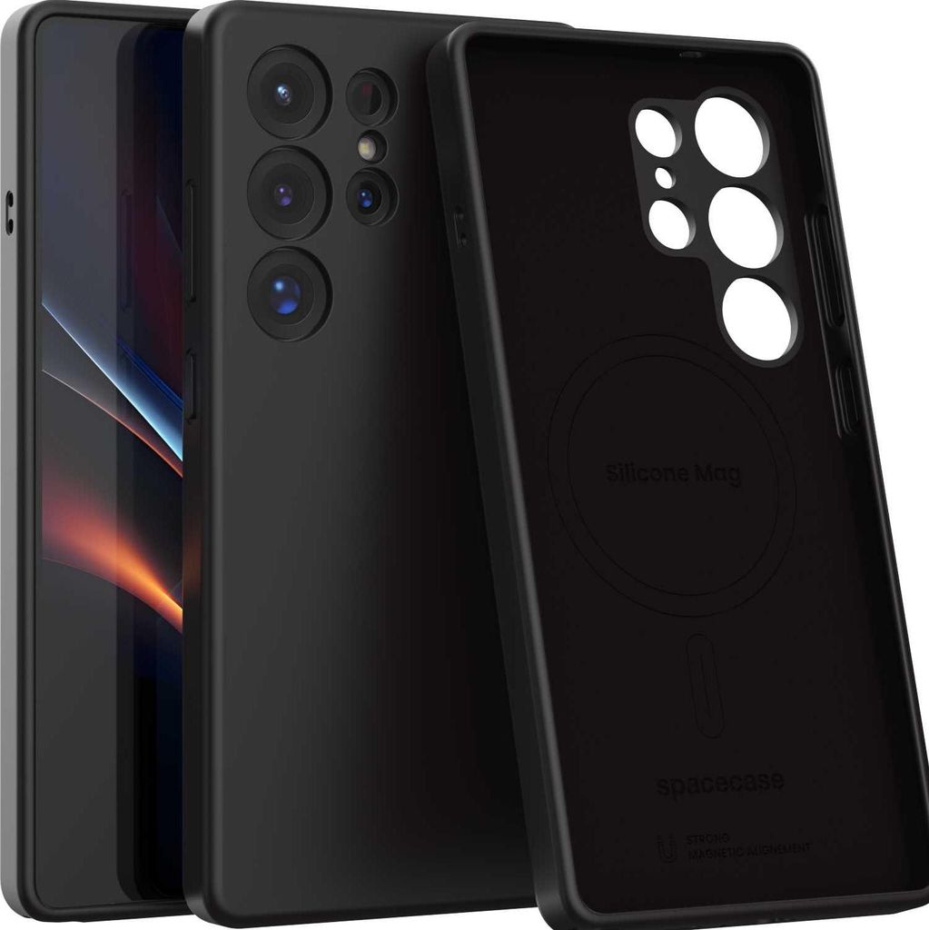 Spacecase Silikon Mag Galaxy S25 Ultra schwarz Produktbild 
