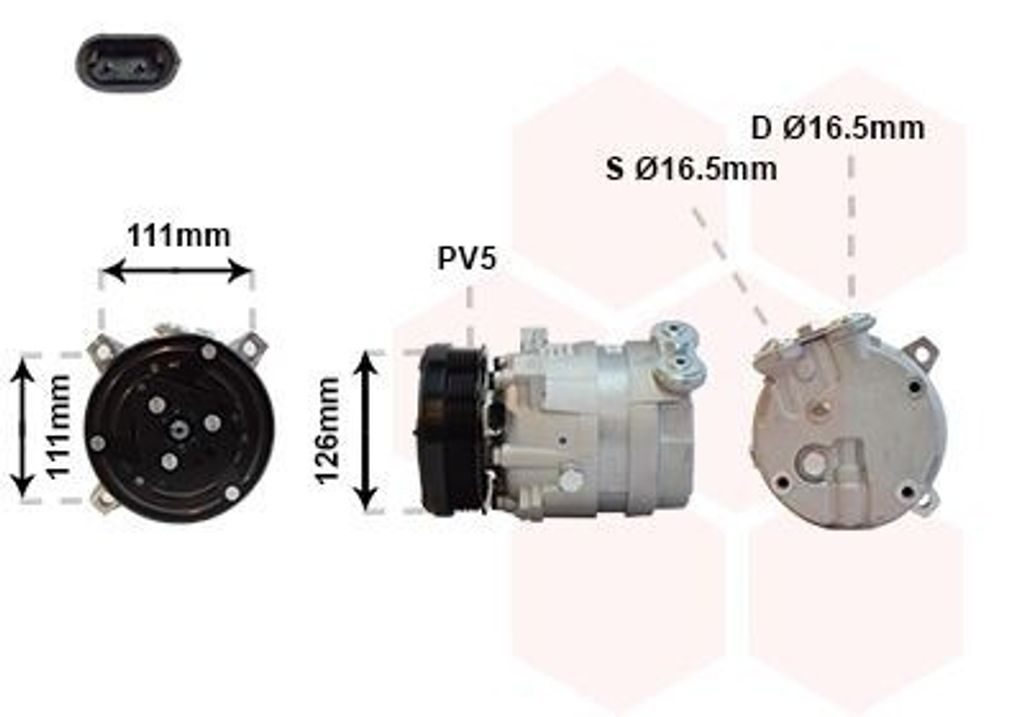 VAN WEZEL 3700K280 Klimaanlage Klimakompressor PAG 46 R134a für OPEL Astra F CC (T92) Calibra A (C89) Vectra A Limousine (J89) Astra F Limousine (...