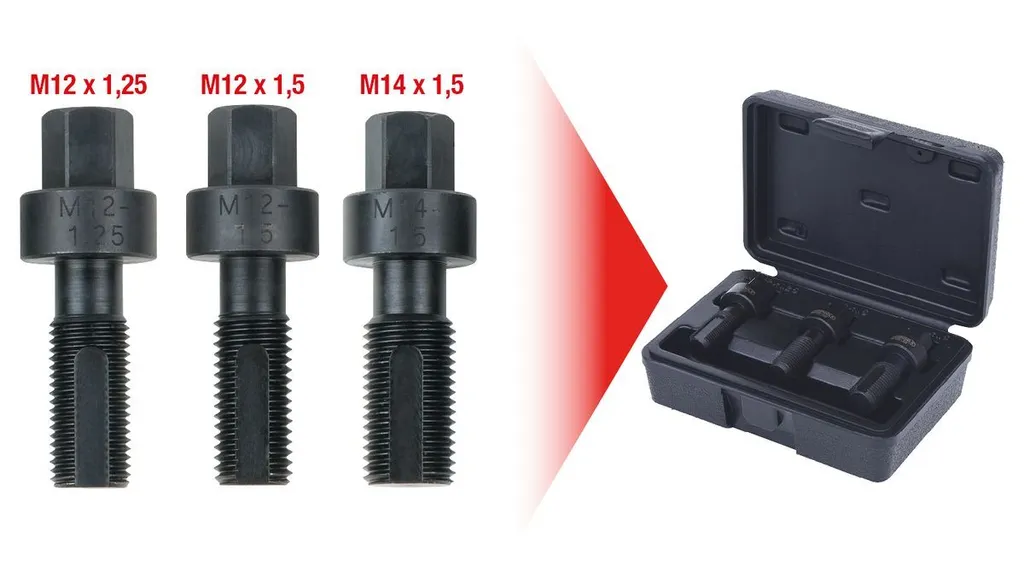 Solution pour filetages de roue foirés : Kit KS TOOLS 3 pcs 150.1355 - 2