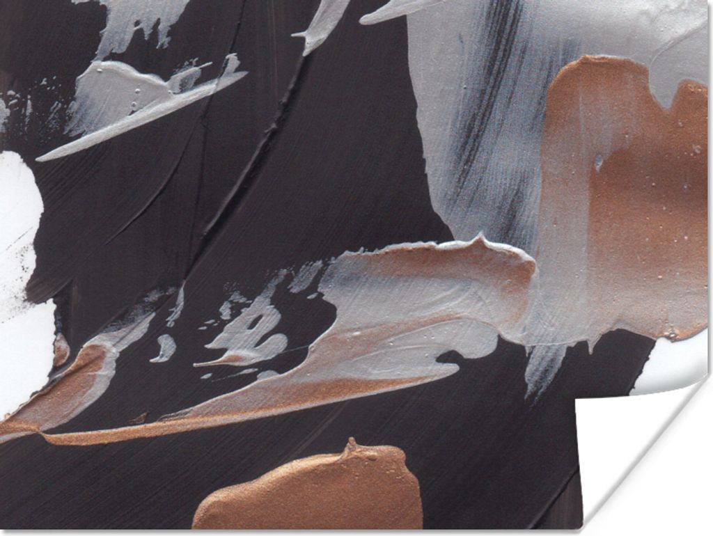 MuchoWow Poster Abstrakt - Farbe - Gold 120x90 cm - Wandbild