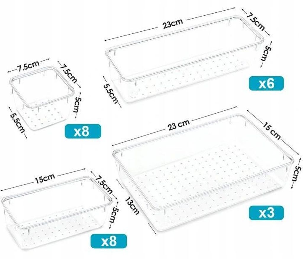 Schubladen Organizer Set Schubladeneinsatz Ordnungsboxen 25 Produktbild 