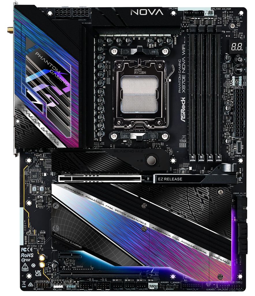 Asrock MK X870E NOVA WIFI, AMD, Sockel AM5, AMD Ryzen 7000 Produktbild 