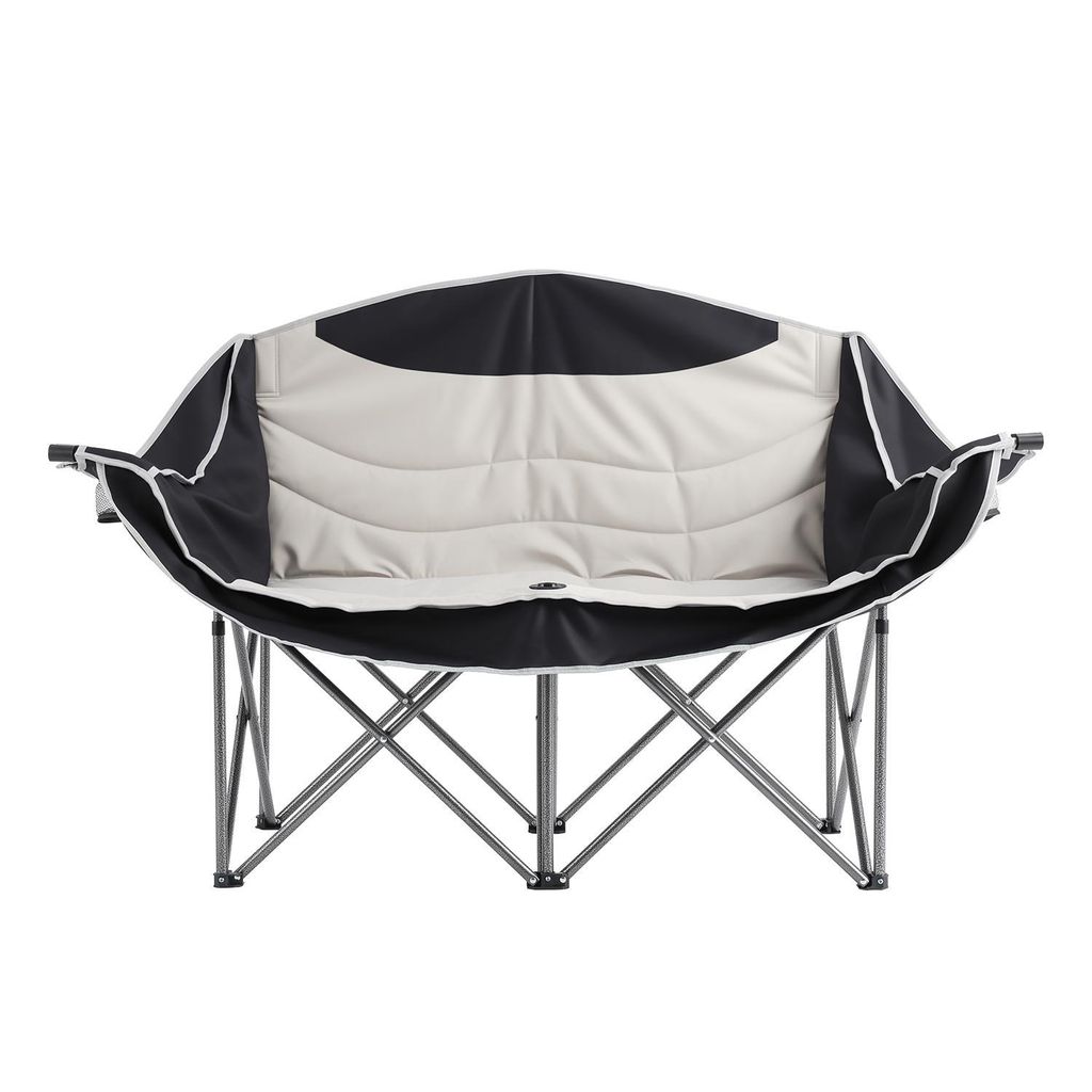 Campingstuhl Klappbar für 2 Personen Faltsofa 200KG Belastbar Klappstuhl Angelstuhl 2 Sitzer Campingsofa Gepolstert für Outdoor Garten Balkon Indoor