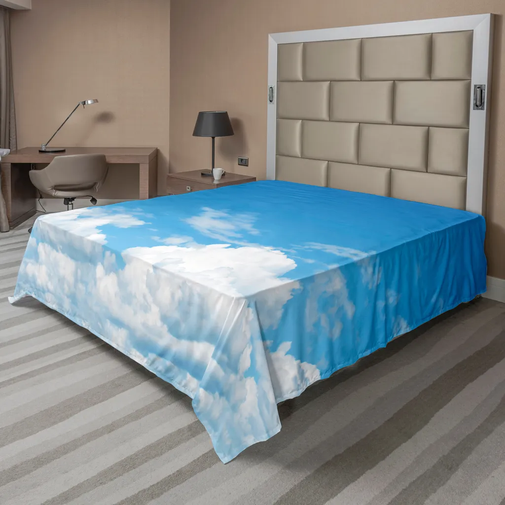 Lenzuolo Sopra ABAKUHAUS Vista Rilassante Blu Bianco 275x260cm