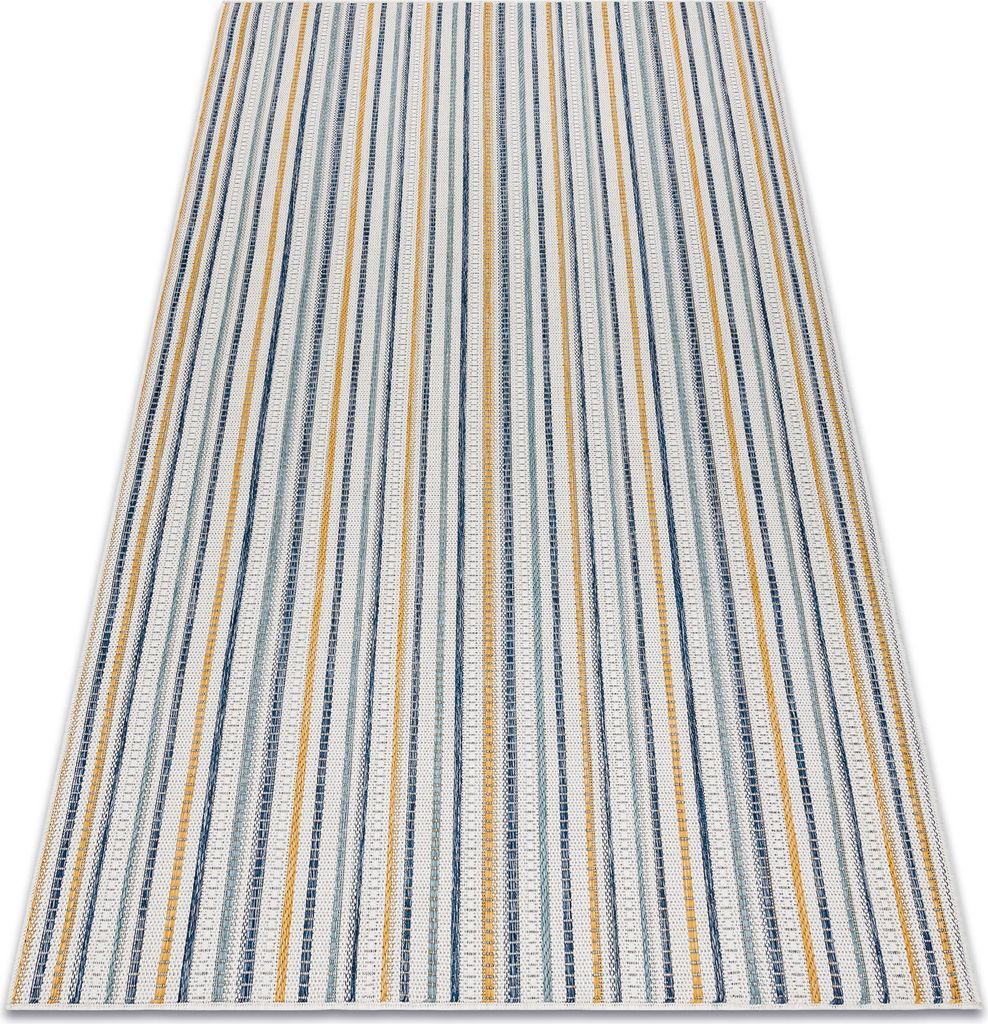 Teppich SISAL COOPER Streifen, Etno 22237 ecru / dunkelblau Mehrfarben 160x220 cm