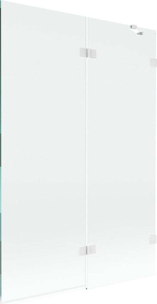 Mexen Lunar Duschwand 2-teilig rechts 120 x 150 cm, transparent, weiß - 897-120-100-20-00-P