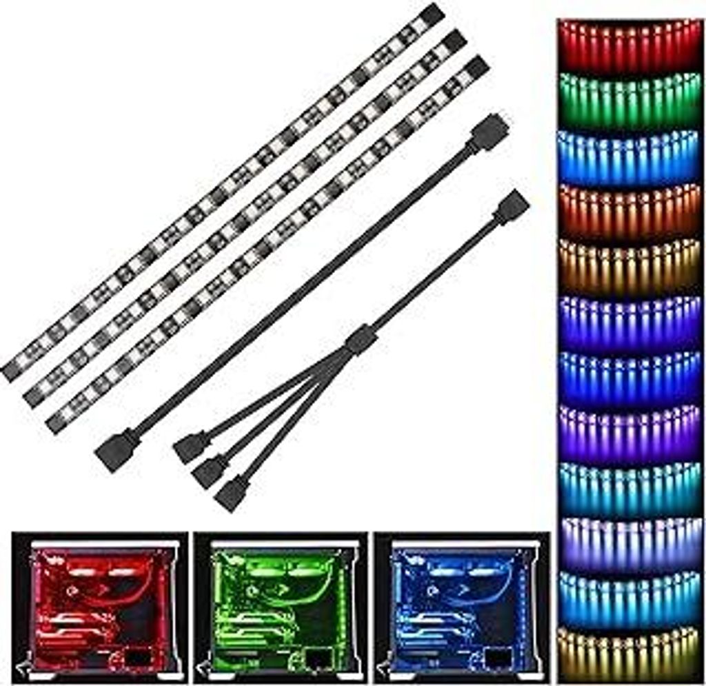 PC LED PC Innenbeleuchtung RGB LED Strip Motherboard-Steuerung, 12V 4-Pin, Kompatibel mit Asus Aura, Asrock RGB-Led, Gigabyte-Fusion, MSI Mystic Li...