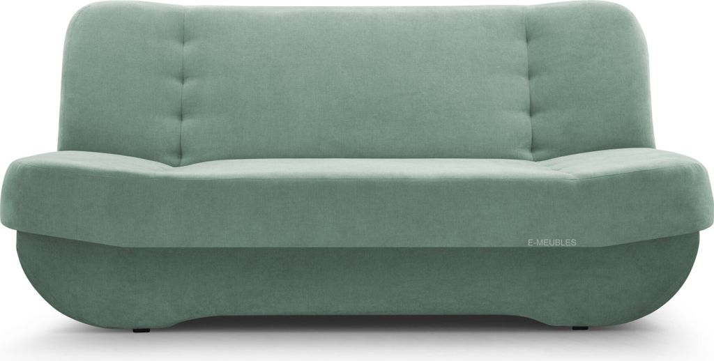 MOEBLO Schlafsofa PAFOS – Sofa Kippsofa Klappsofa Click-Clack Couch mit Bettkasten und Schlaffunktion (BxHxT): 192x90x87 cm (SORO 34 - Mint)