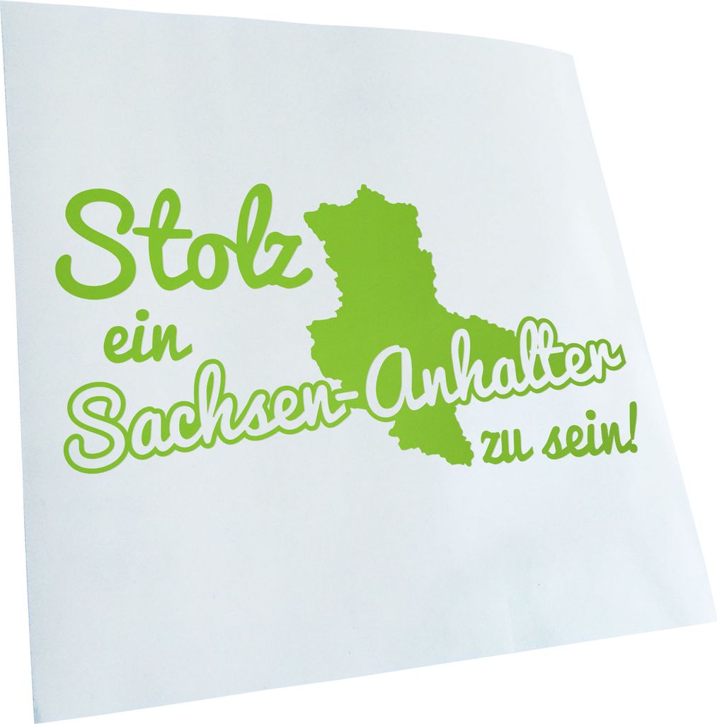 Kiwistar - Autoaufkleber - Sachsen-Anhalt Stolz - Lindgrün - 40x20cm - Aufkleber für Auto, Laptop, Fahrrad, LKW, Motorrad mehrfarbig JDM Decal Ra...