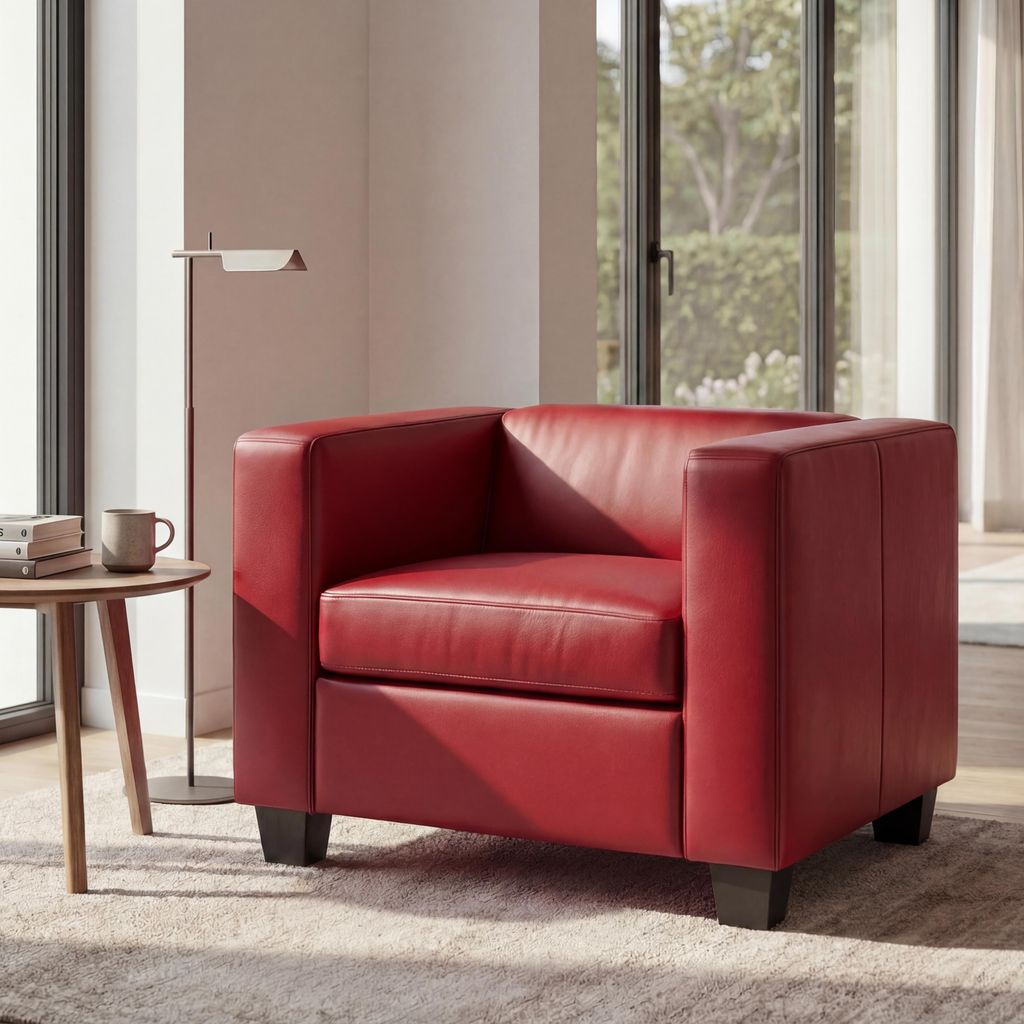 Sessel Loungesessel Lille Leder, rot