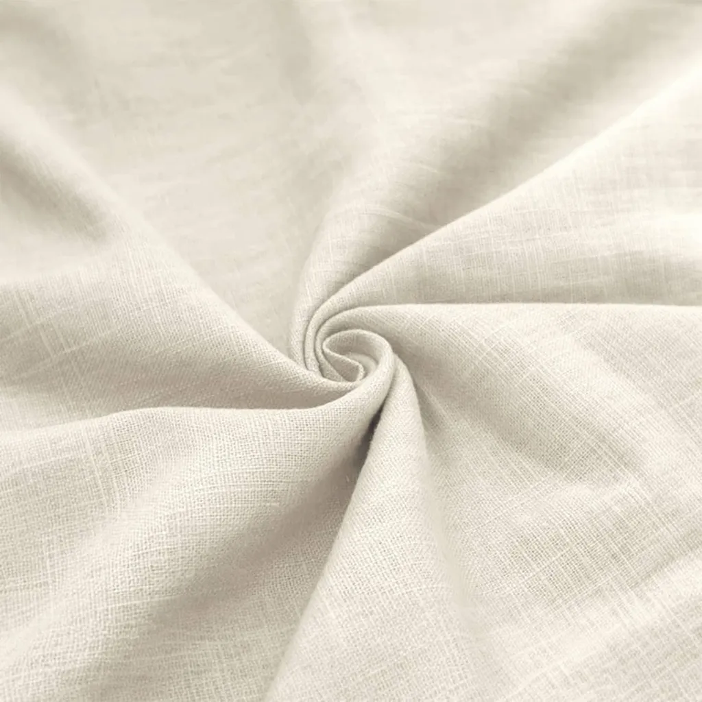 Tissu lin lavé écru fluide et thermorégulateur, coupon 3m Tiny