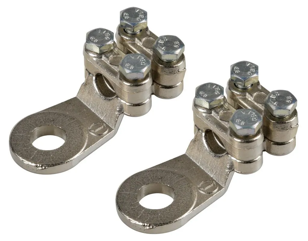 Paire de Cosses 70 mm² Anti-Corrosion en Laiton Nickelé, Perçage 12mm