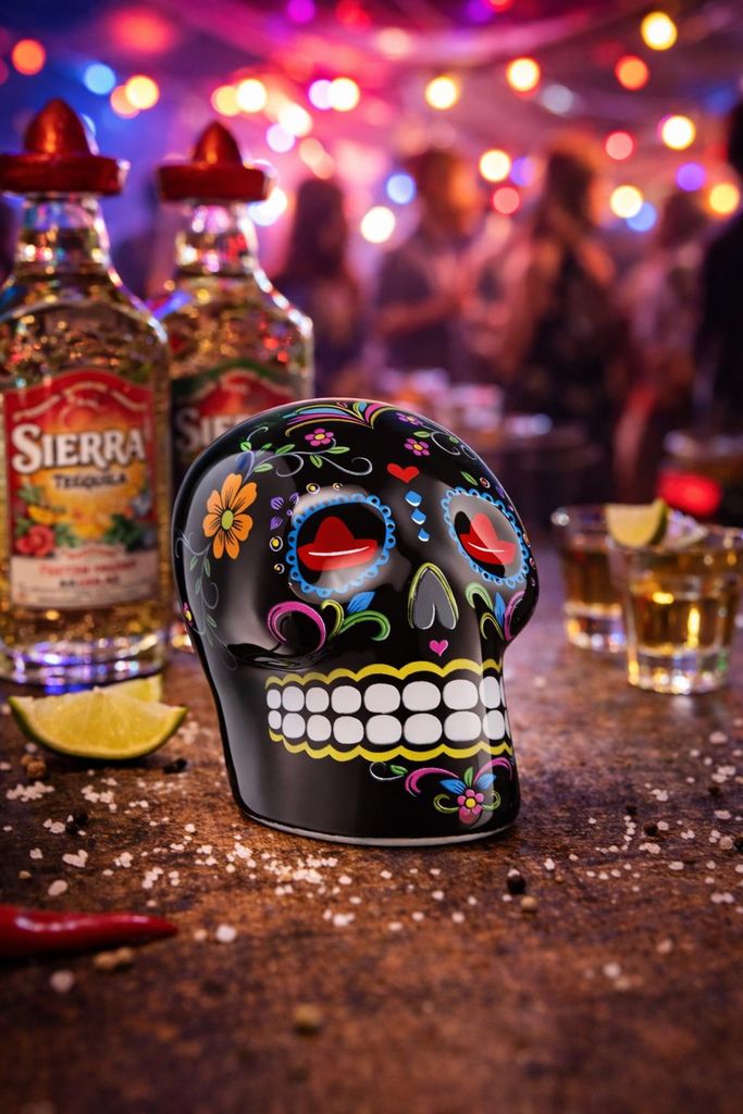 Sierra Tequila Salz- & Zimtstreuer Skull Schwarz mit Sierra Produktbild 