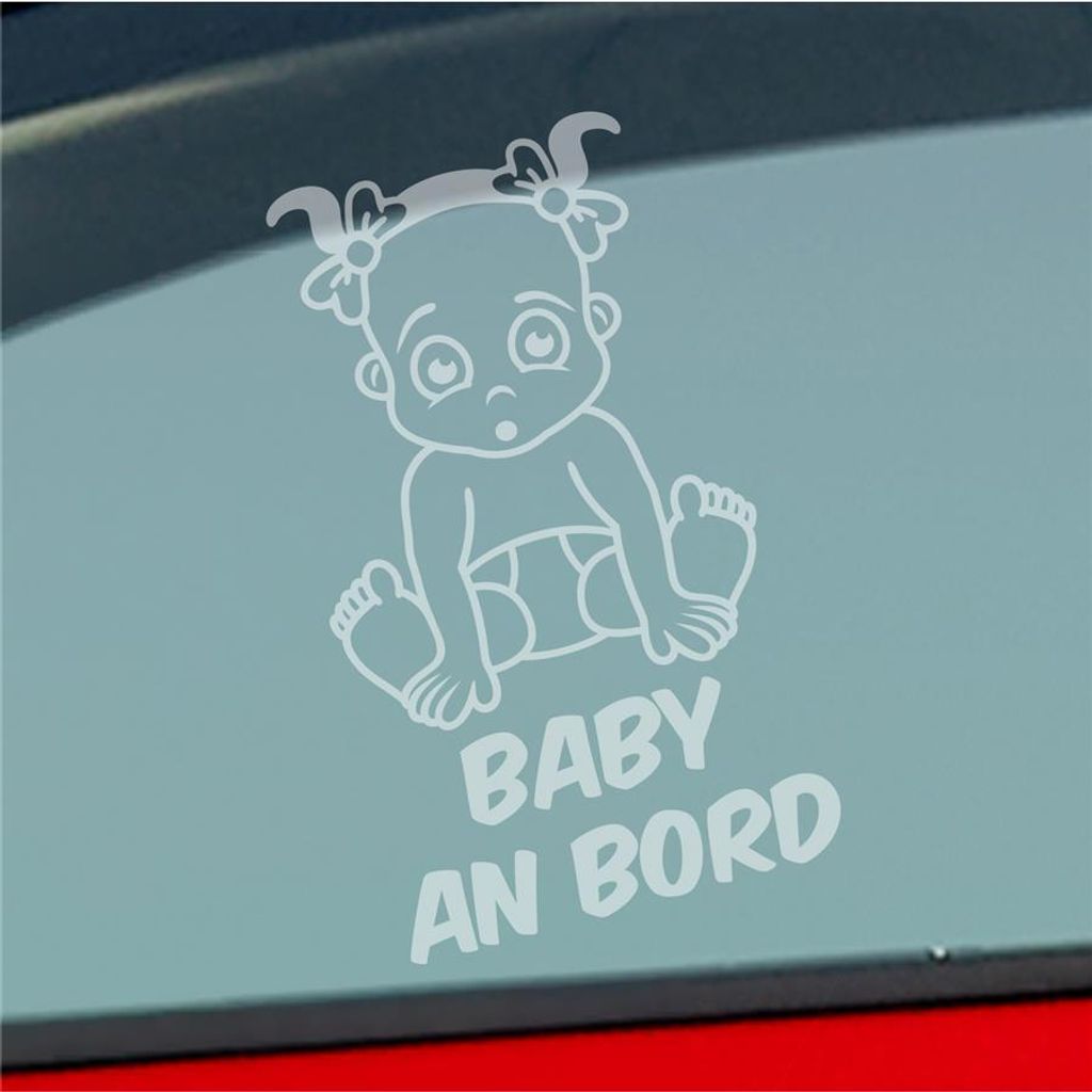 Auto Aufkleber Baby an Bord on Tour Süß 17x28 cm Milchglas Sticker Heckscheibenaufkleber