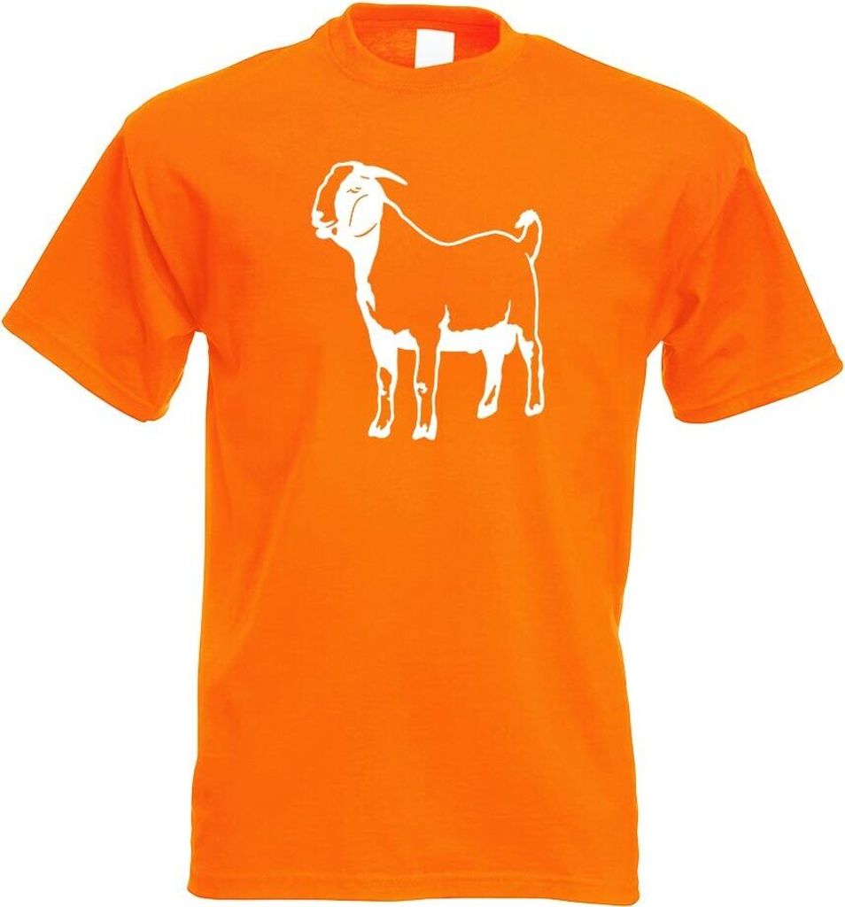 Kiwistar - T-Shirt - orange - Hausziege Motiv 3 - Ziegen Herren Funshirt Bedruckt Design Sprüche Spruch Motive - mit Motiv Bedruckt - Funshirt Des...