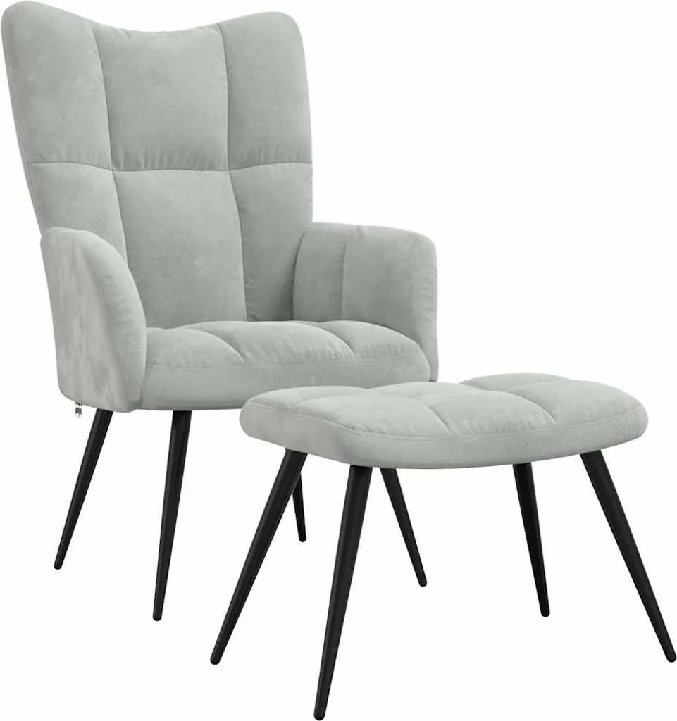 Poltrona Relax vidaXL Grigio Chiaro in Velluto: Comfort Totale