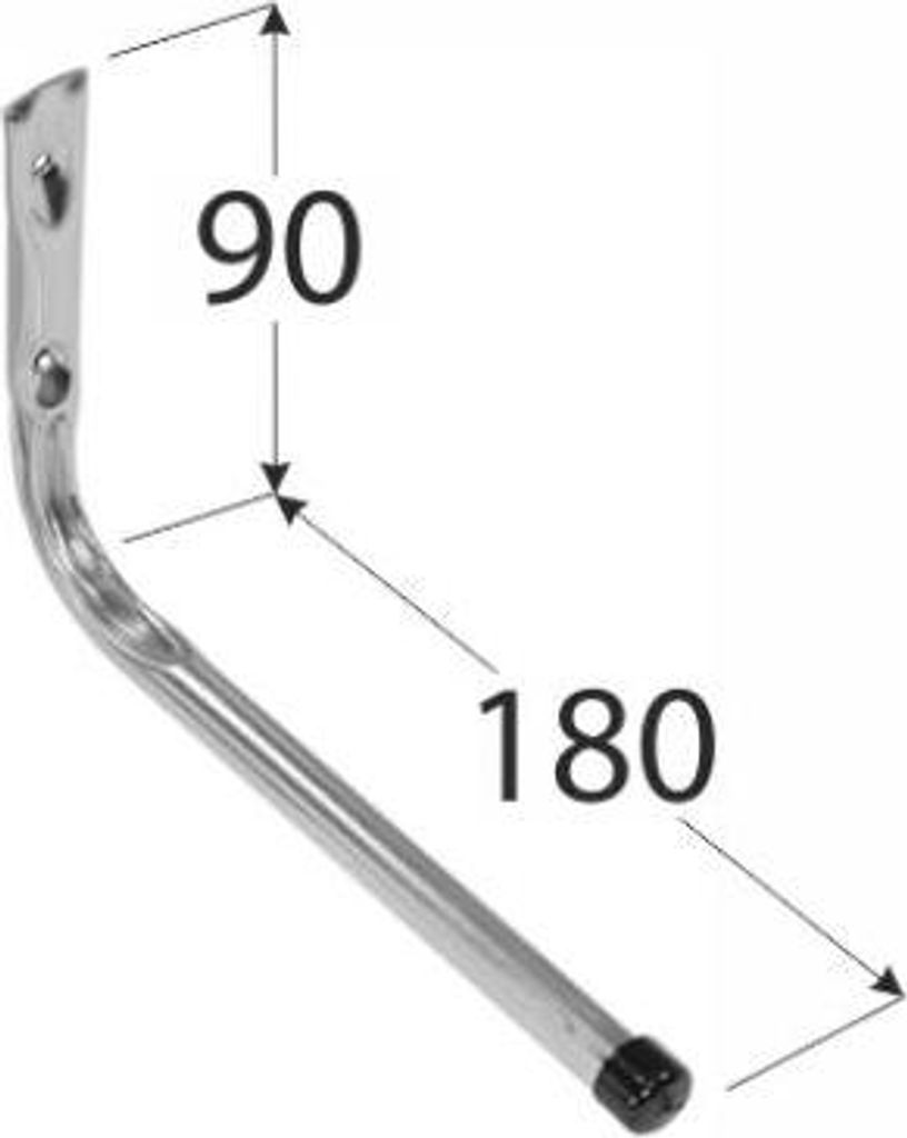 Wandhaken gerade 180x90mm Werkzeughalter Gerätehalter Garage blau verzinkt