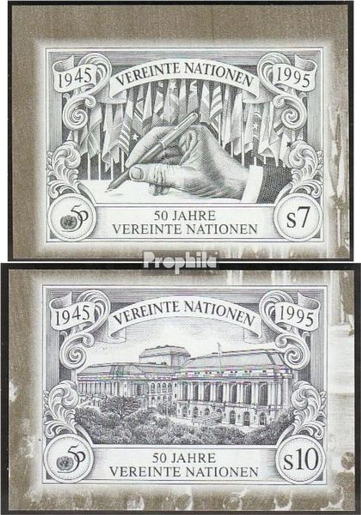 Briefmarken UNO - Wien 1995 Mi 186B-187B (kompl.Ausg.) Produktbild 