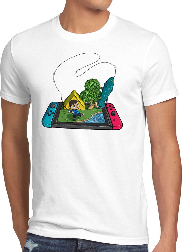 style3 Crossing Fish Herren T-Shirt animal videospiel horizons