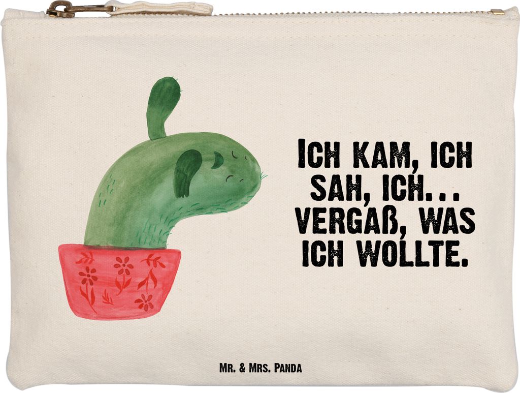 Mr. & Mrs. Panda kosmetiktäschchen Kaktus Mama Größe M - Weiß - Geschenk, Kosmetiktasche, aufbewahrungstasche, Motivation, Kakteen, Schlamperm...