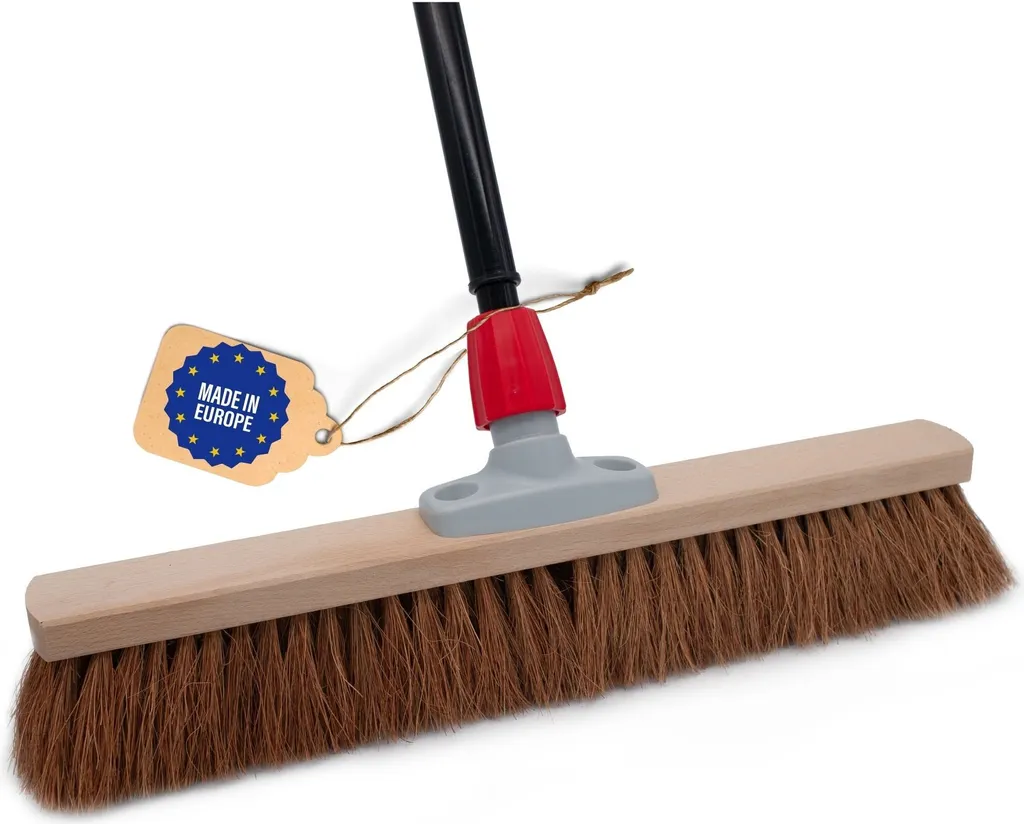 Scopa in cocco Novaliv 40 cm con manico telescopico Scopa in setola di cocco Setole naturali con manico Scopa per officina Scopa industriale Scopa per casa Scopa per spazzare Scopa per imbianchini Scopa per capelli Scopa per terrazze Scopa morbida