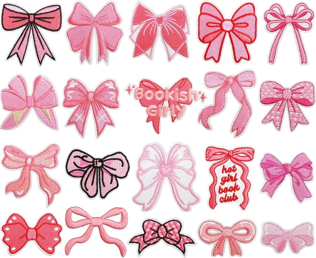 20 Patchs Thermocollants Rose Boucles Brodés à Coudre pour Customisation