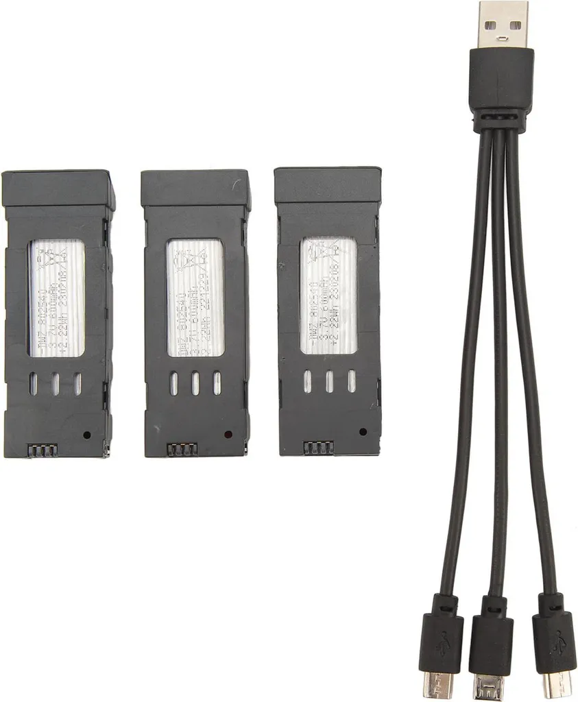 Batteria Drone E58 S168 JY019 | 3 Pezzi 600mAh Ricarica USB 3in1