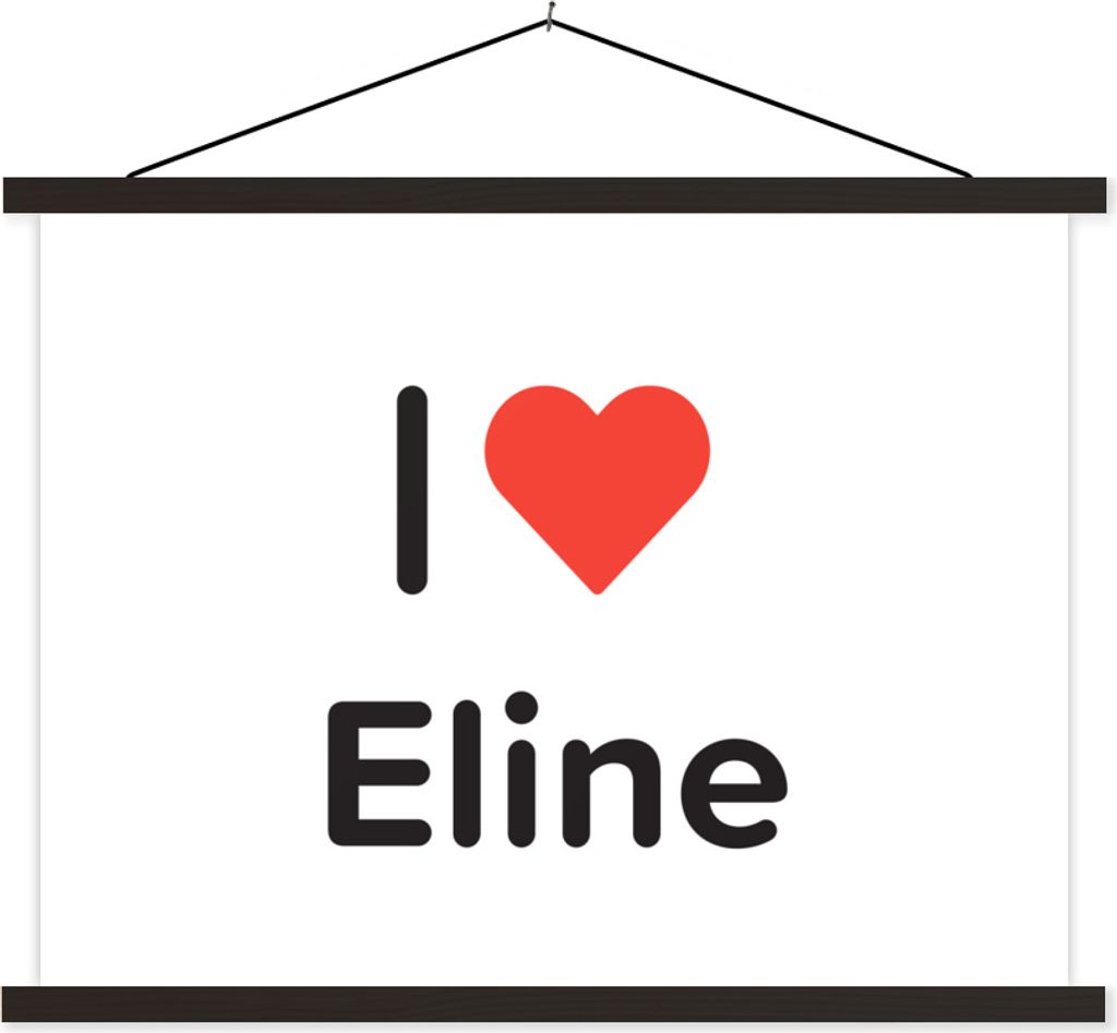 MuchoWow Textilposter Ich liebe - Eline - Mädchen 40x30 cm mit schwarzem Rahmen - Dekorationen