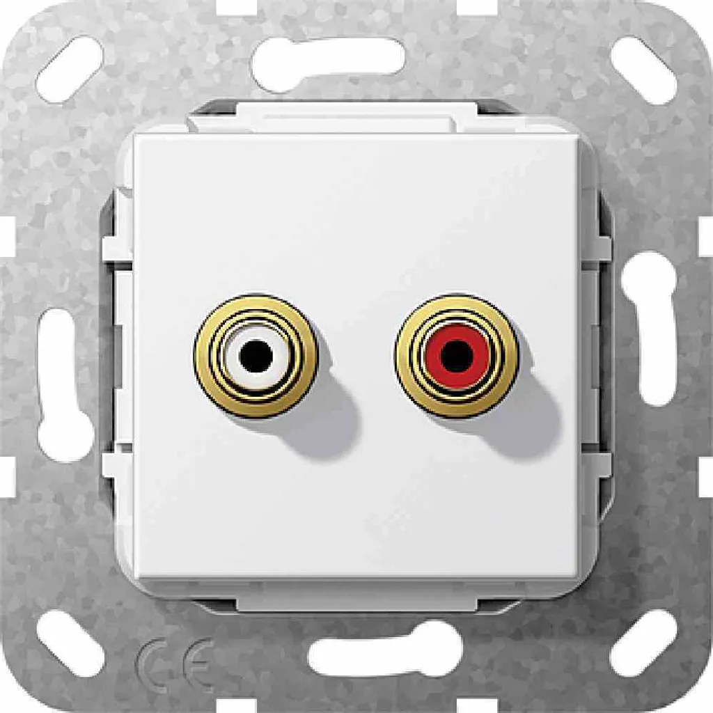 Prise Murale RCA GIRA 5632 03 pour Système Audio Multiroom Blanc Pur