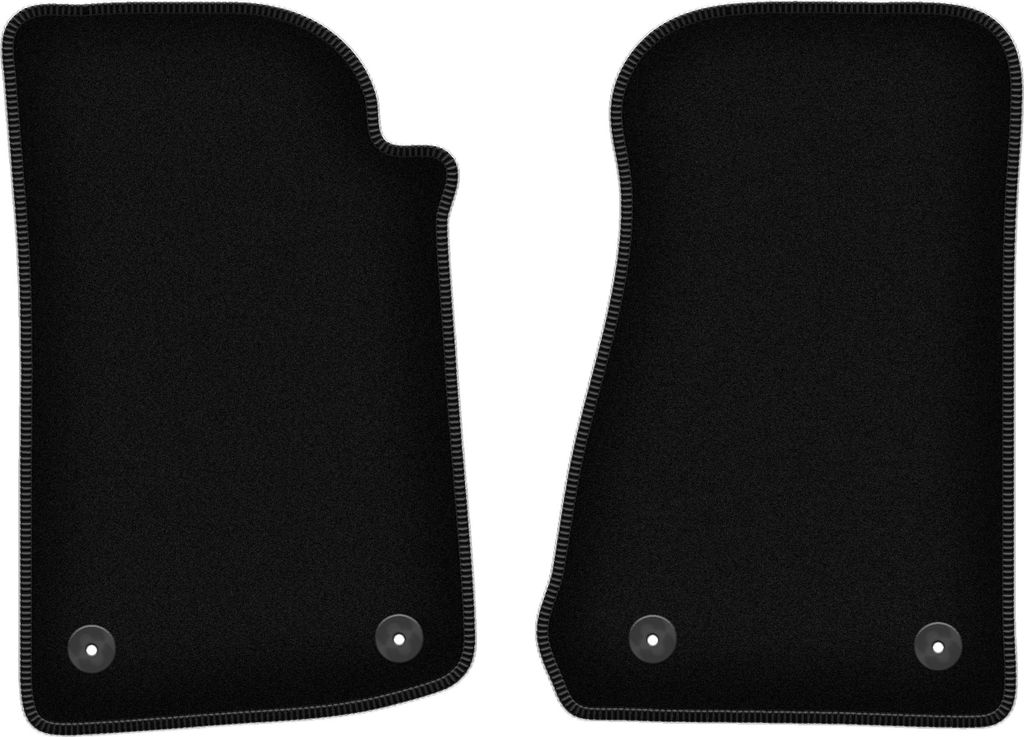 Wielganizator Velours-Autoteppiche vorne – passend für Jeep Wrangler JL (4 Türen, Bj. 2017-) – schwarz, passgenau, mit Befestigungen set 2 Stk.