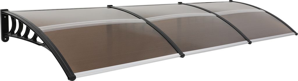 Vordach Bogenvordach für Haustür 90*300cm Braun, Schwarz